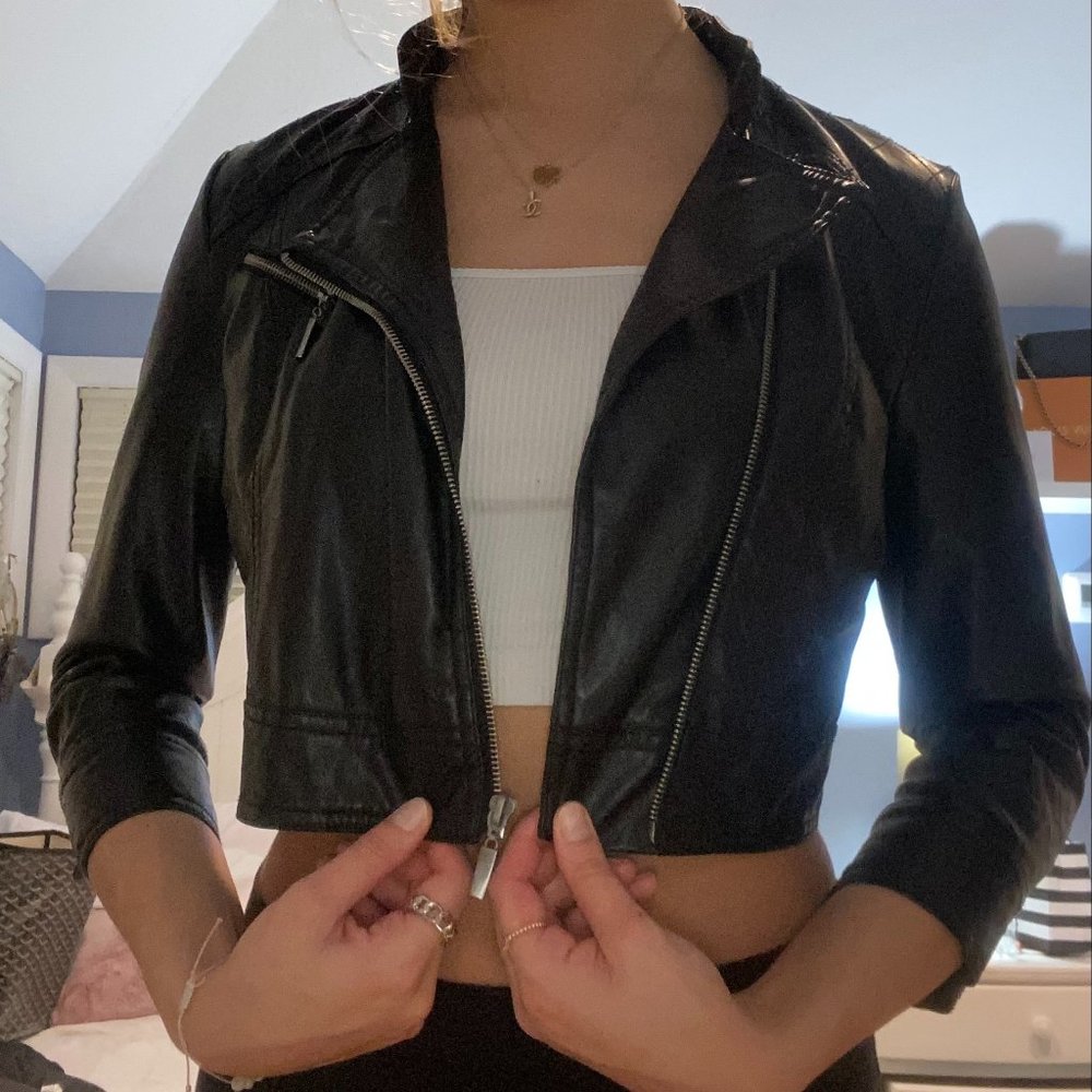 Cropped Leather Jacket